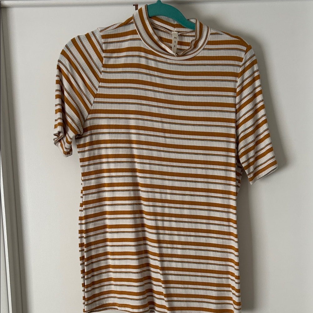 Striped Brown and White Men's Shirt